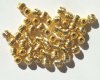 50 6mm Gold Plated Round Corrugated Metal Beads